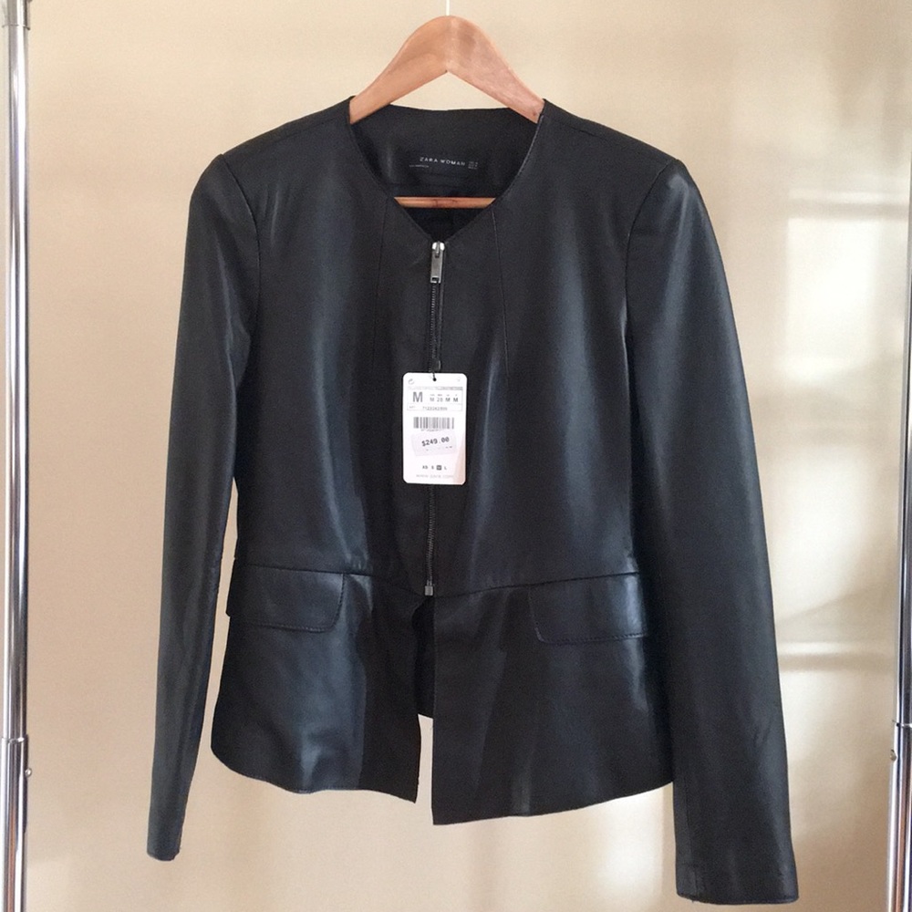 Zara Women’s Black Leather Jacket